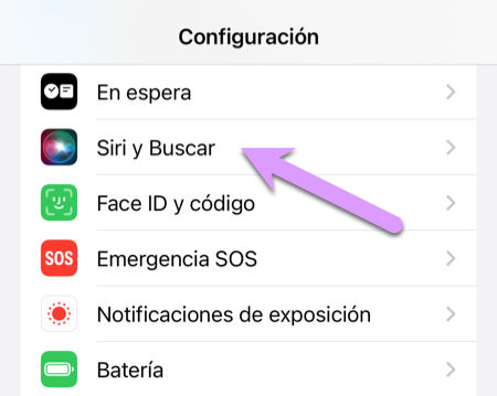 Ahora podrás encontrar “Siri y Buscar” en la pantalla principal de Configuración