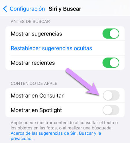 cinco cosas que olvidaste bloquear el iPhone de tus hijos: diable 'Mostrar en Consultar'