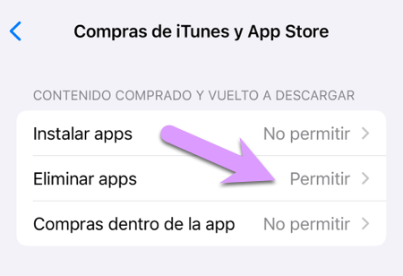 cinco cosas que olvidaste bloquear el iPhone de tus hijos: permitir temporalmente el borrado de aplicaciones