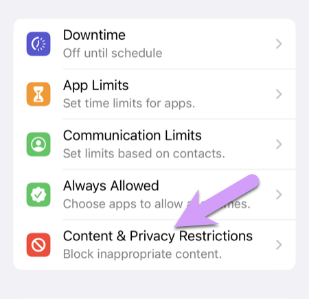 locking down an iPhone: Cthe Screen Time > Content & Privacy Restrictions area is where most of the important controls and settings live