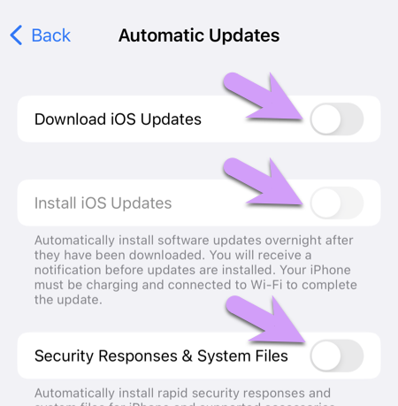 what you forgot locking down your kid's iPhone: disable automatic iOS software updates