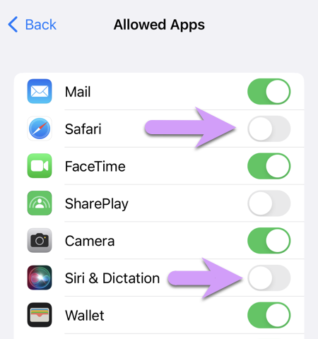 locking down an iPhone: disable apps that Apple doesn't let you delete