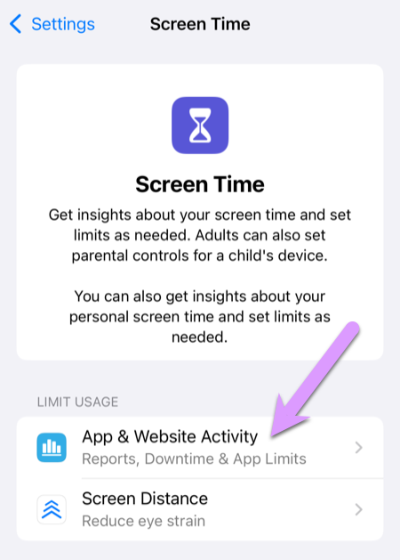 locking down an iPhone: Turn on App & Website Activity