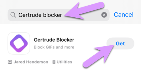 Search for 'Gertrude Blocker' in the App store to block #images GIFs