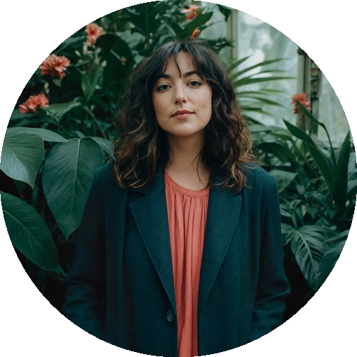 Portrait of the fictional artist Mira Saint